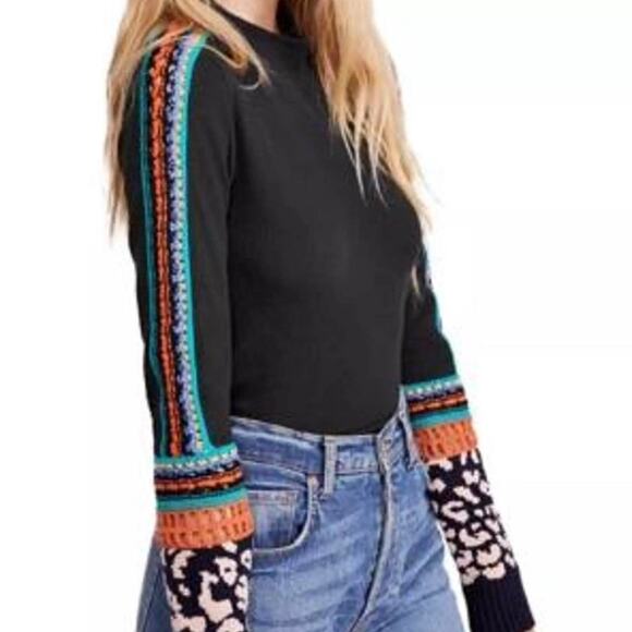 XS Free People Switch it Up crochet trim waffle knit thermal top - Picture 5 of 5